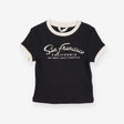 Tee ribbed dark grey white edging San Francisco