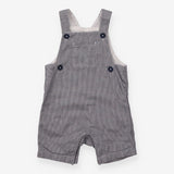 Blue Striped Dungarees with Blue Buttons