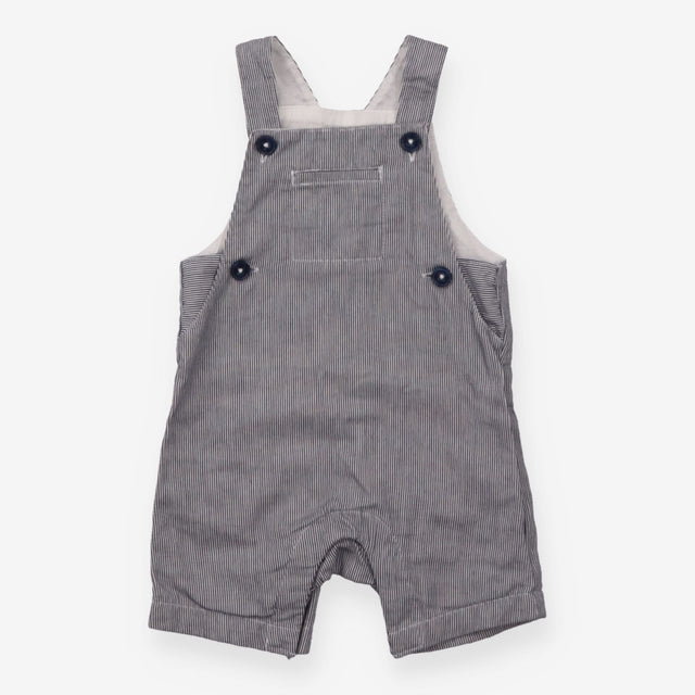 Blue Striped Dungarees with Blue Buttons