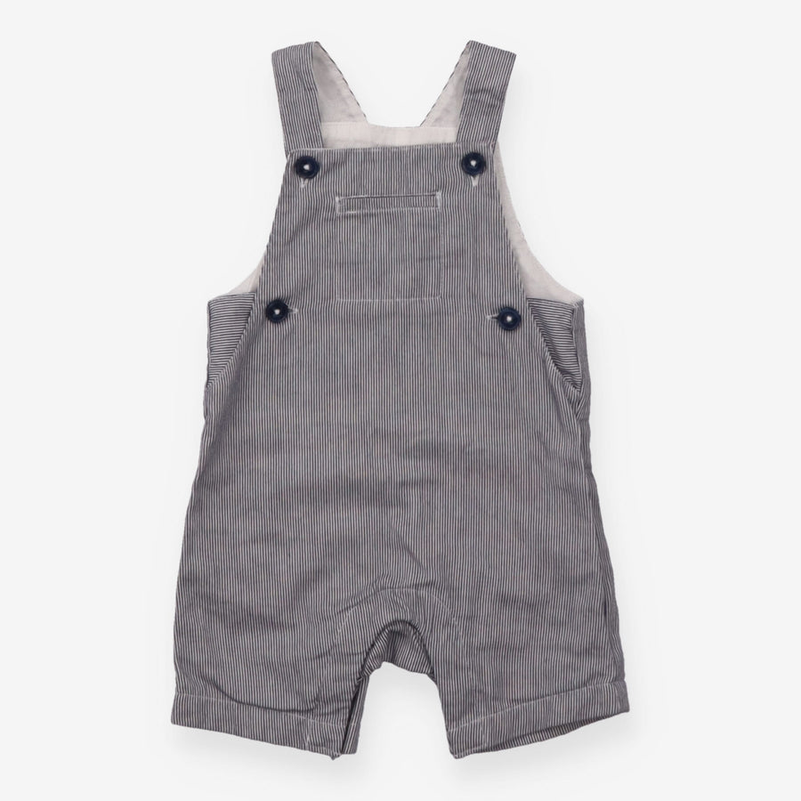 Blue Striped Dungarees with Blue Buttons