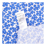 Midi Dress Blue White Abstract Floral Print Tie Ba