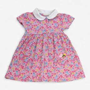 Dress Jersey Collared Pink Bees and Cherries