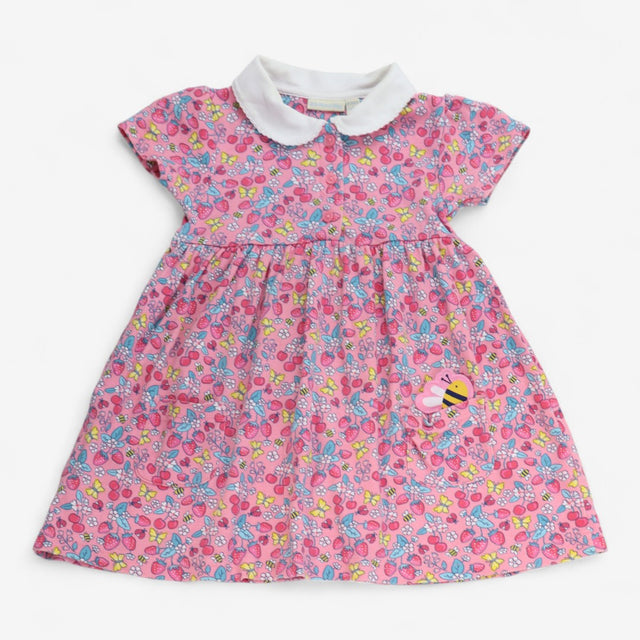 Dress Jersey Collared Pink Bees and Cherries