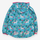 Windbreaker Turquoise Unicorns and Flowers