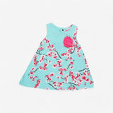 Teal floral summer dress 