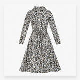 Wrap Dress Navy Floral Print Long Sleeve Midi