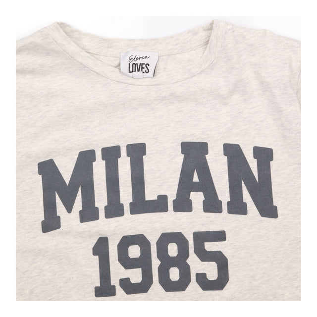 Grey Marl Tee Shirt ''Milan 1985''