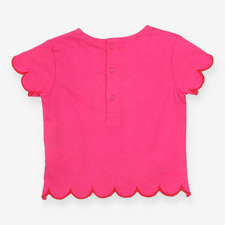 Pink t-shirt with big red tulip