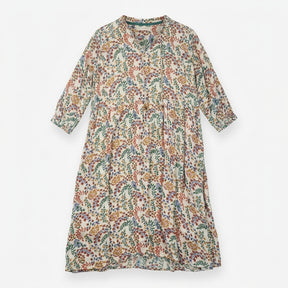 Brakeburn Ivory Floral Metallic Lurex Tiered Midi 
