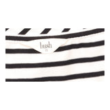 Dress Striped V-Neck Short Sleeve Black White