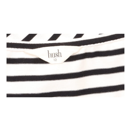 Dress Striped V-Neck Short Sleeve Black White
