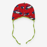 Red with Police Cars Baby Bonnet
