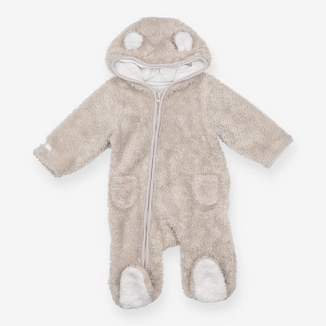 Cream Fleece Pramsuit Star Lining