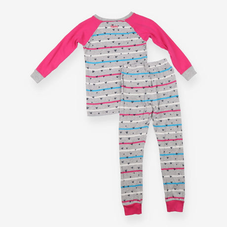 Grey Heart Pyjamas Pink Lining