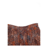 Rust Brown Navy Animal Spot Abstract Print Pleated