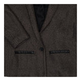 Blazer Textured Grey Open Front Jacket