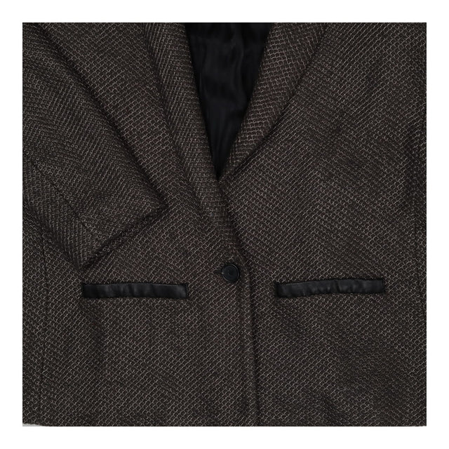 Blazer Textured Grey Open Front Jacket