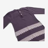 Dress Sweater Purple with Lace Print Stripes
