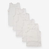 Vest white with bow x5 pk
