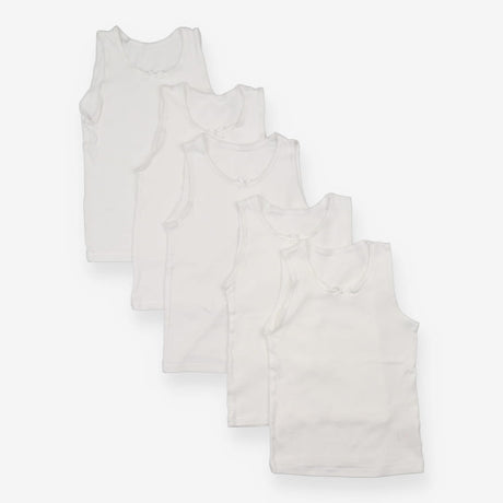Vest white with bow x5 pk