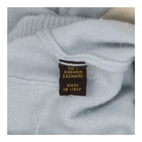 Loro Piana Baby Blue Cashmere Cardigan Cream Trim 