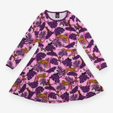 Purple leaf safari animal dress