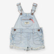Denim Shortie Dungarees with Neon Zip