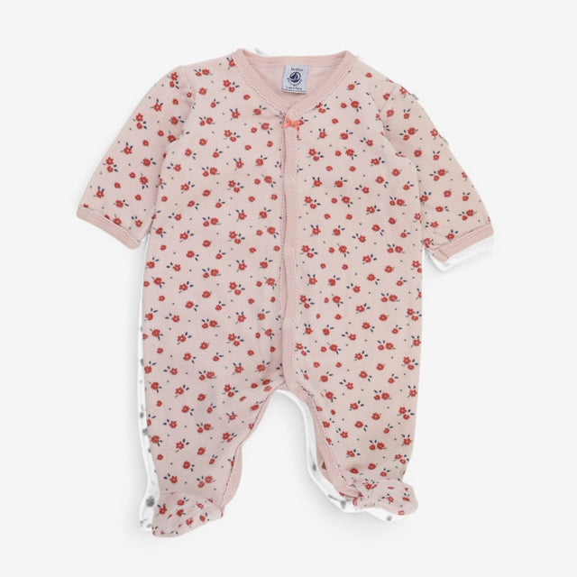 Sleepsuit pink flowers 