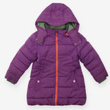 Puffer jacket purple orange zips