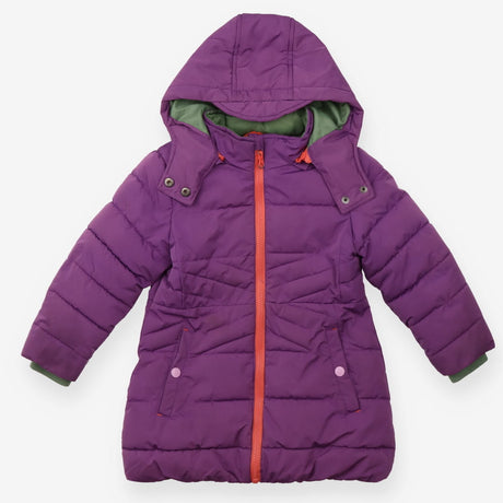 Puffer jacket purple orange zips