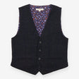 Waistcoat Grey and Navy Checks with Purple Flowers