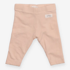 Legging Peach with ruffle bottom and Bow in the ba