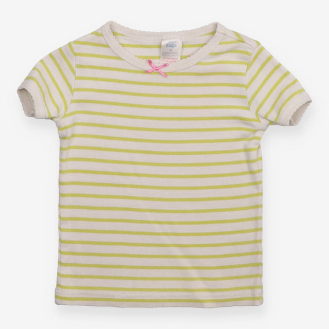 Green Striped T-shirt with Pink Bow