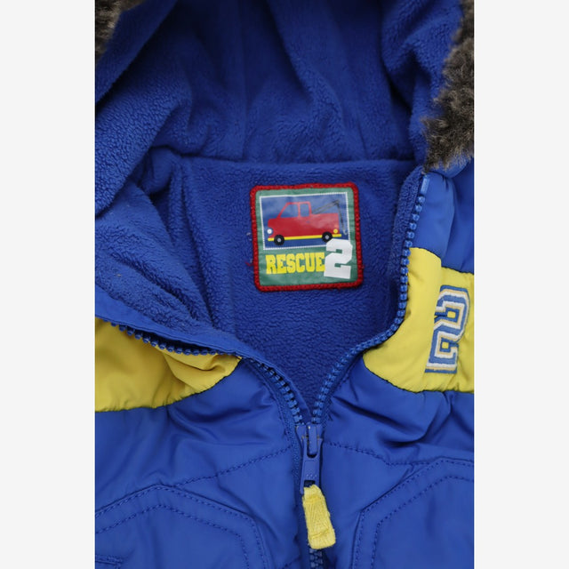 Puffer coat blue and yellow 