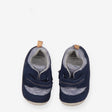 Blue & Grey Suede First Walkers with brown stitchi