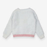 Blue fuzzy pompom sweater