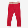 Leggings pink velour gold waistband