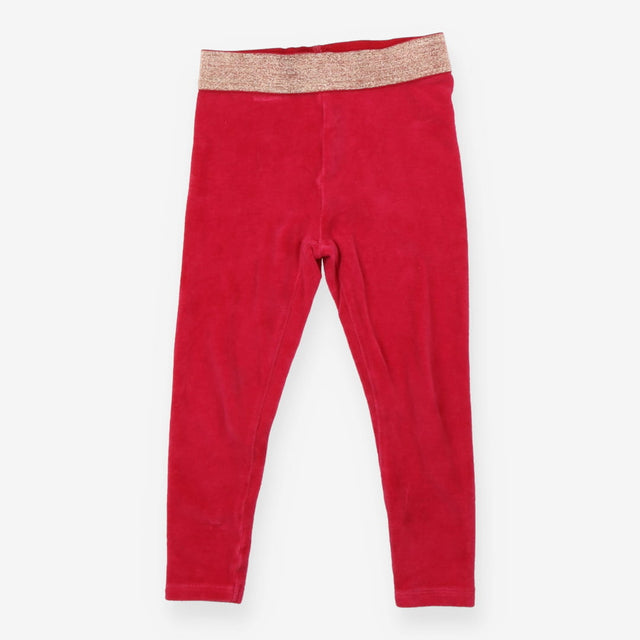 Leggings pink velour gold waistband