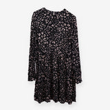 Black Leopard Print High Neck Viscose Midi Materni
