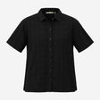 Charcoal Textured Short Sleeve Relaxed Button Thro