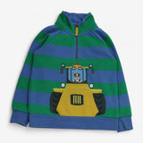 Jumper Blue and Green Stripe with Digger Dog