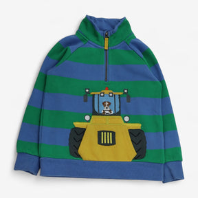 Jumper Blue and Green Stripe with Digger Dog