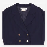 Vintage Double‑Breasted Blazer Dress – Navy, Gold 