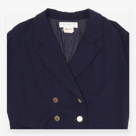 Vintage Double‑Breasted Blazer Dress – Navy, Gold 