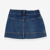 Denim mini skirt with pink rabbit logo