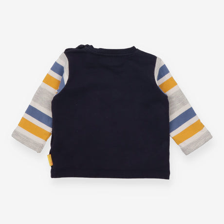 Sweatshirt navy stripe sleeves teddy