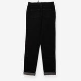 Black jeans with blue stitching