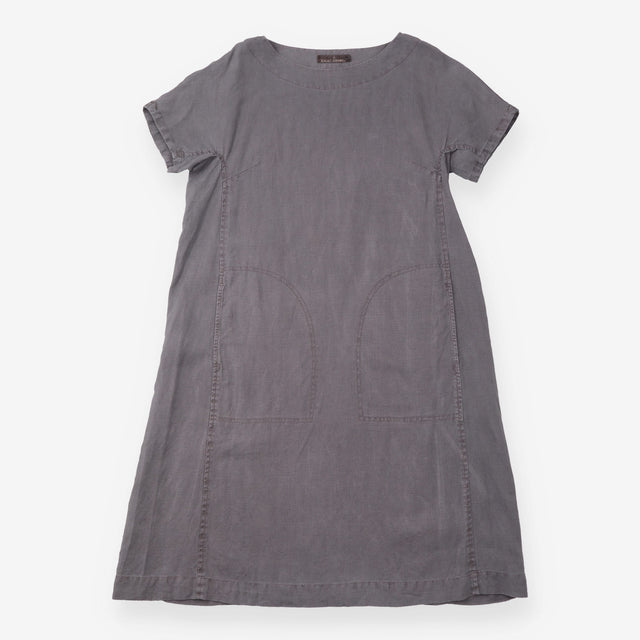 A Line Dress Charcoal Grey Short Sleeve