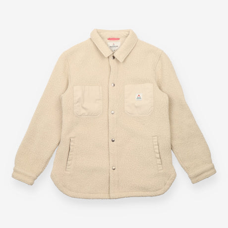 Cream Lucia Recycled Sherpa Fleece Shirt Jacket