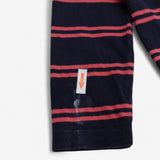 Navy & Red Striped Long Sleeve T-Shirt
